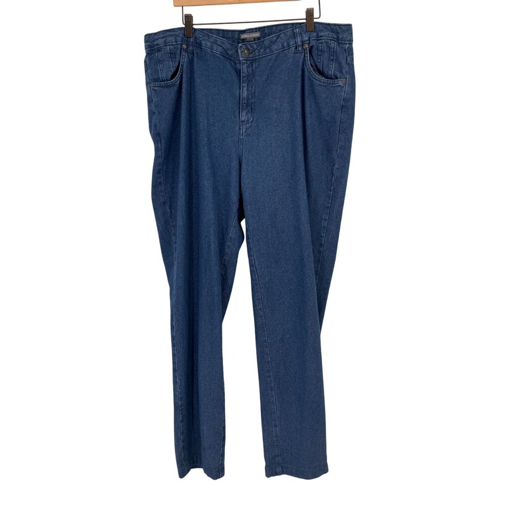 Jessica London Womens size 18W Tall Denim Jeans Blue Cotton pockets straight plu